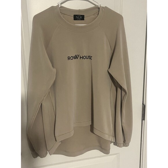 NUX Los Angeles Rowhouse Womens Relaxed Sleek Fabric Sweatshirt Tan Size Large - Picture 1 of 6